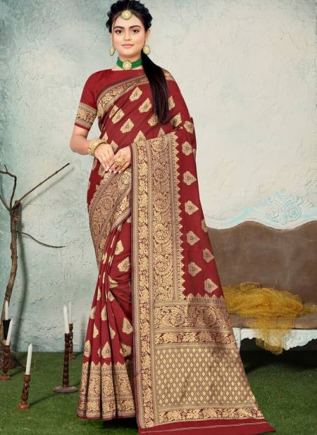 Maroon Colour Santraj New Heavy Exclusive Wear Designer Fancy Banarasi Silk Saree Collection 1023